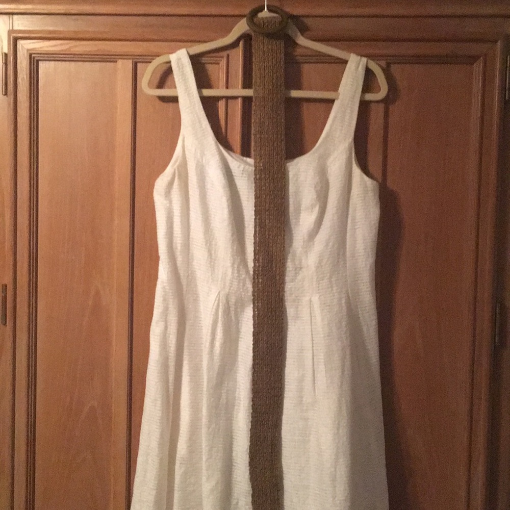 White Nine West Dress w/ Belt